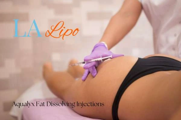 Woman having fat dissolving injections Tilbury on thighs