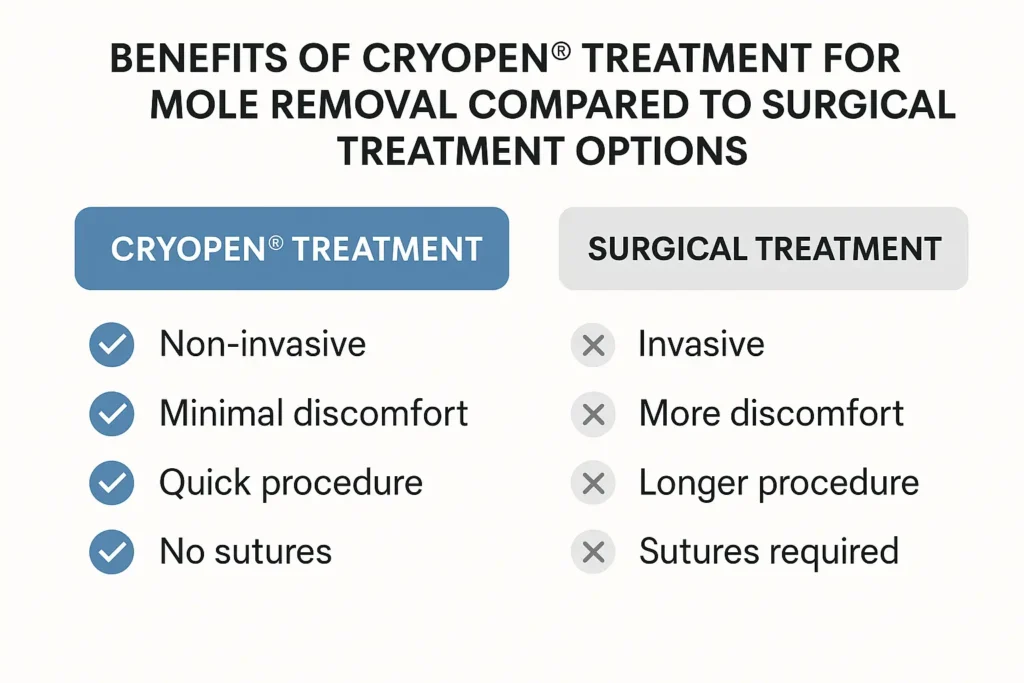 Benefits of professional mole-removal assessment at LA LIPO Tilbury